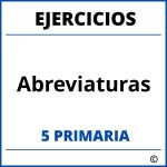Ejercicios Abreviaturas 5 Primaria PDF